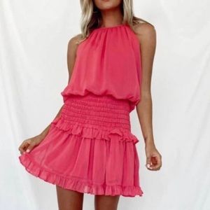Pink vestique dress
